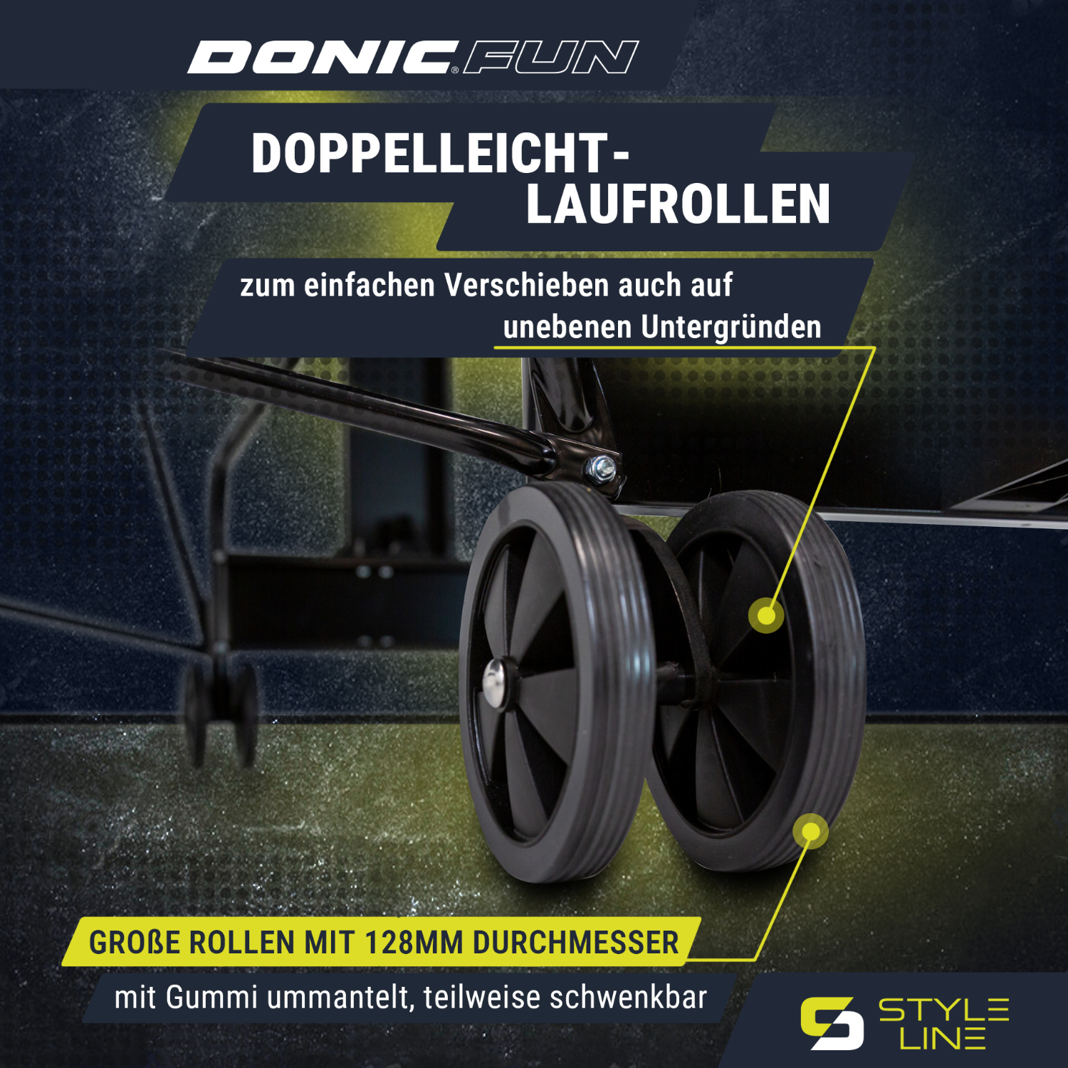 Outdoor-Tischtennisplatte "Style 800" Laufrollen