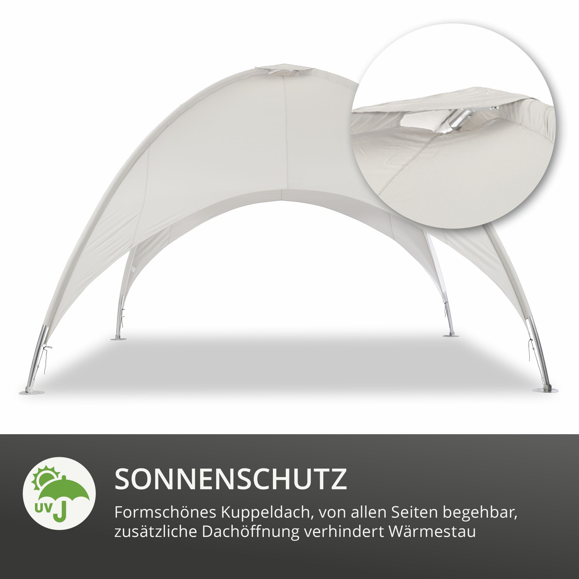 Kuppelzelt / Pavillon 5 x 5 Meter Detail
