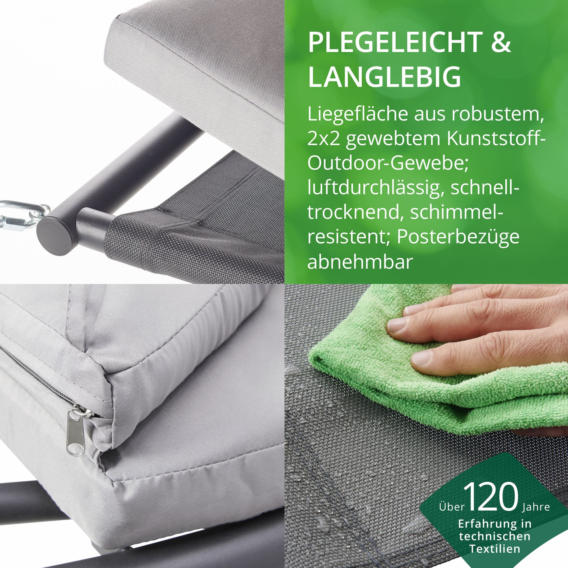Sonnenbett, Garten Doppel-Liege "Sydney", pflegeleicht & langlebig