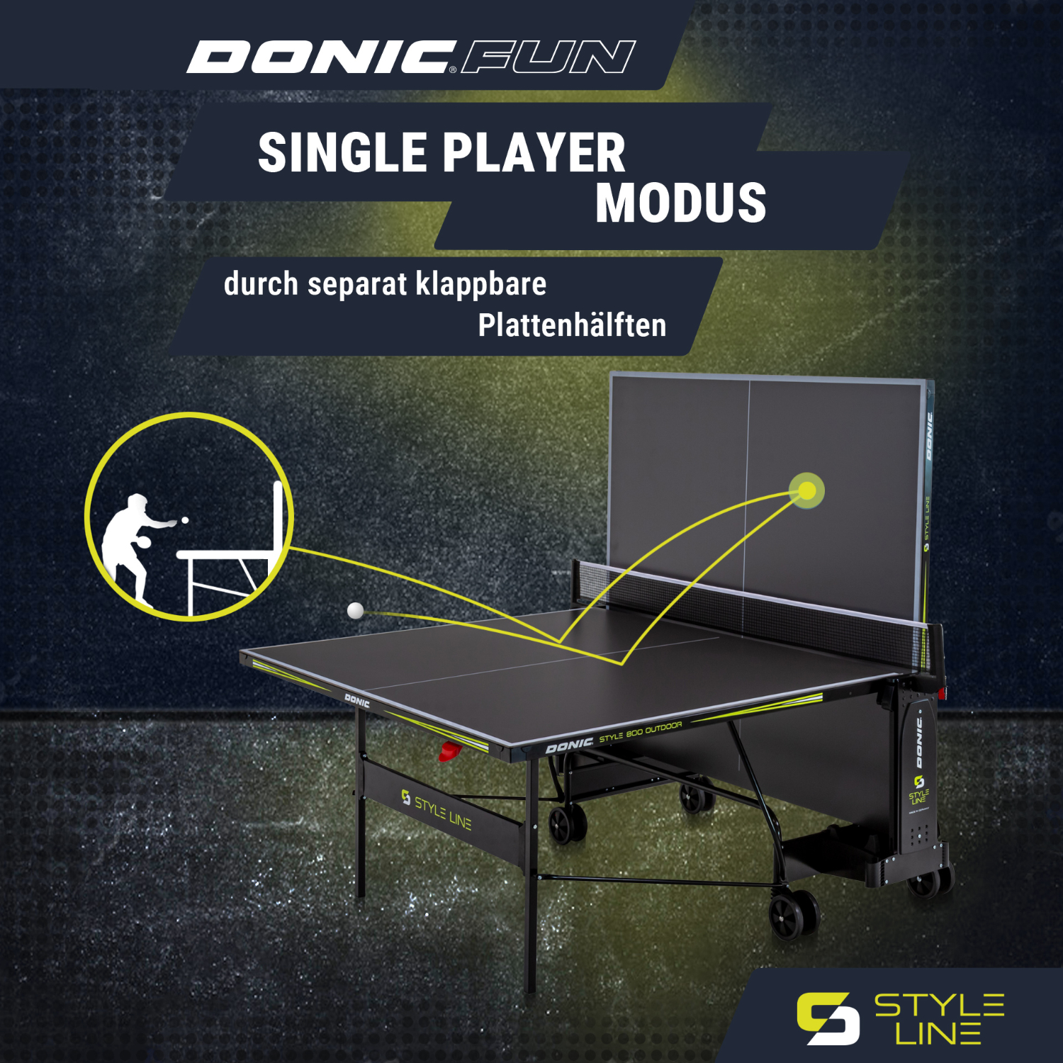 Outdoor-Tischtennisplatte "Style 800" Single Player Modus