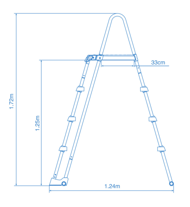 Datenblatt Sicherheitsleiter für Pools von 122 cm Höhe