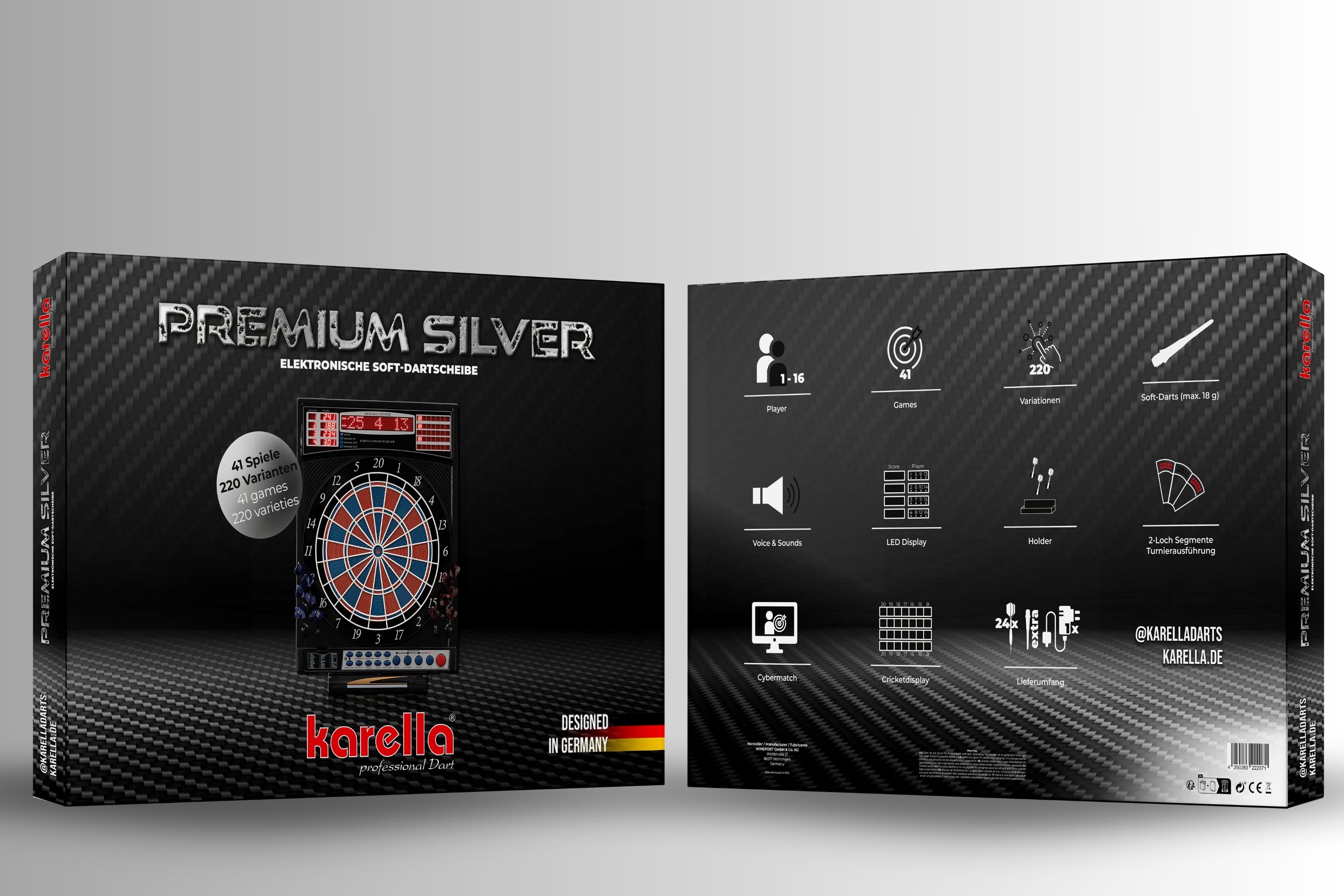 Dartautomat "Karella Premium Silver" Verpackung