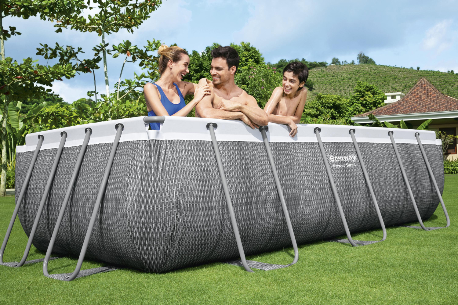 Frame Swimming Pool Set "Power Steel Eckig"