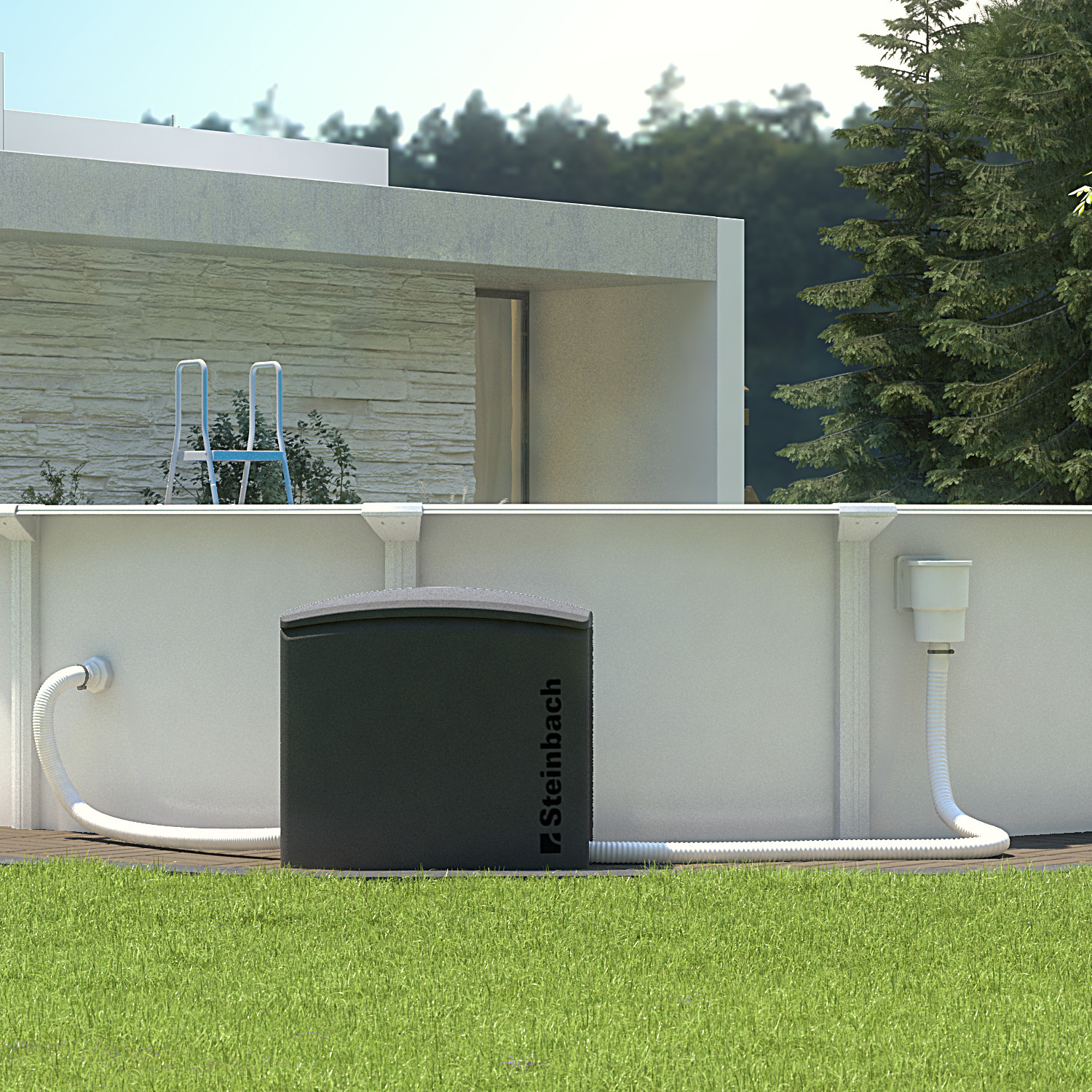 Swimming Pool Technikbox in Anwendung