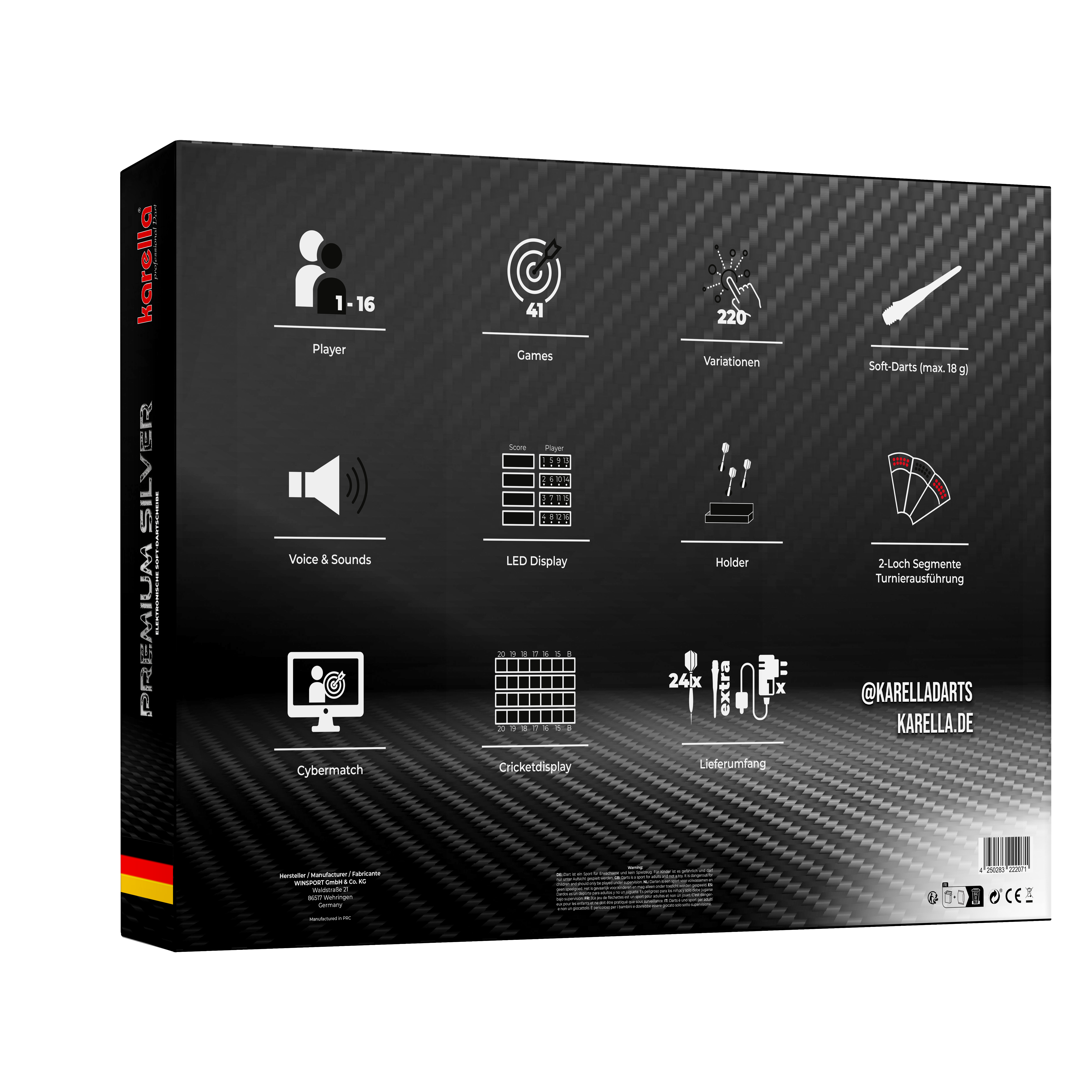 Dartautomat "Karella Premium Silver" Verpackung