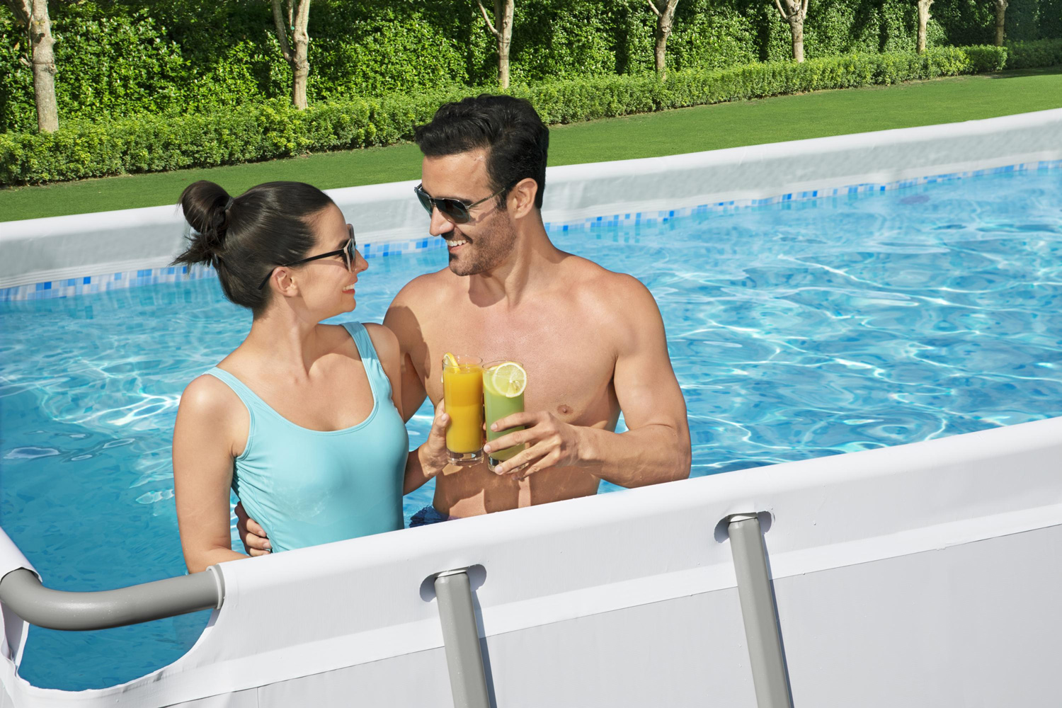 Frame Swimming Pool Set "Power Steel Eckig"