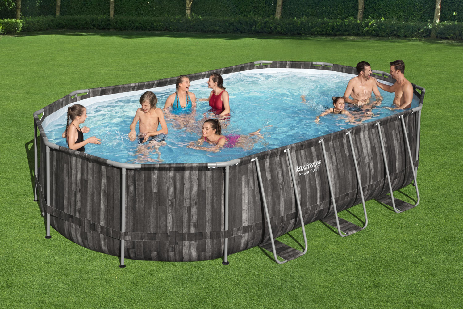 Frame Swimming Pool Set "Power Steel™" Komplett-Set, oval
