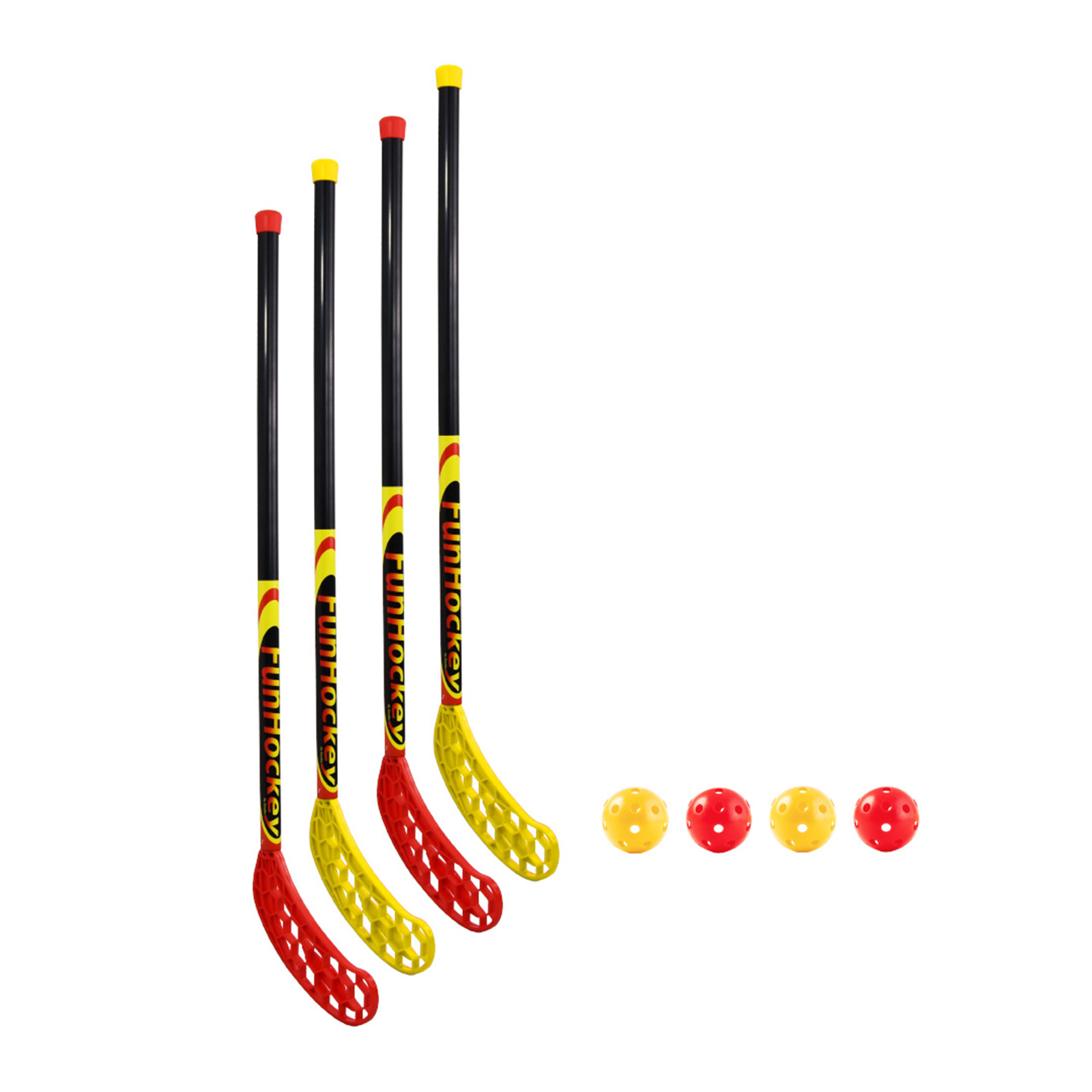 FunHockey (Floorball) Schläger 2 x 2er Set + Pop up Tor