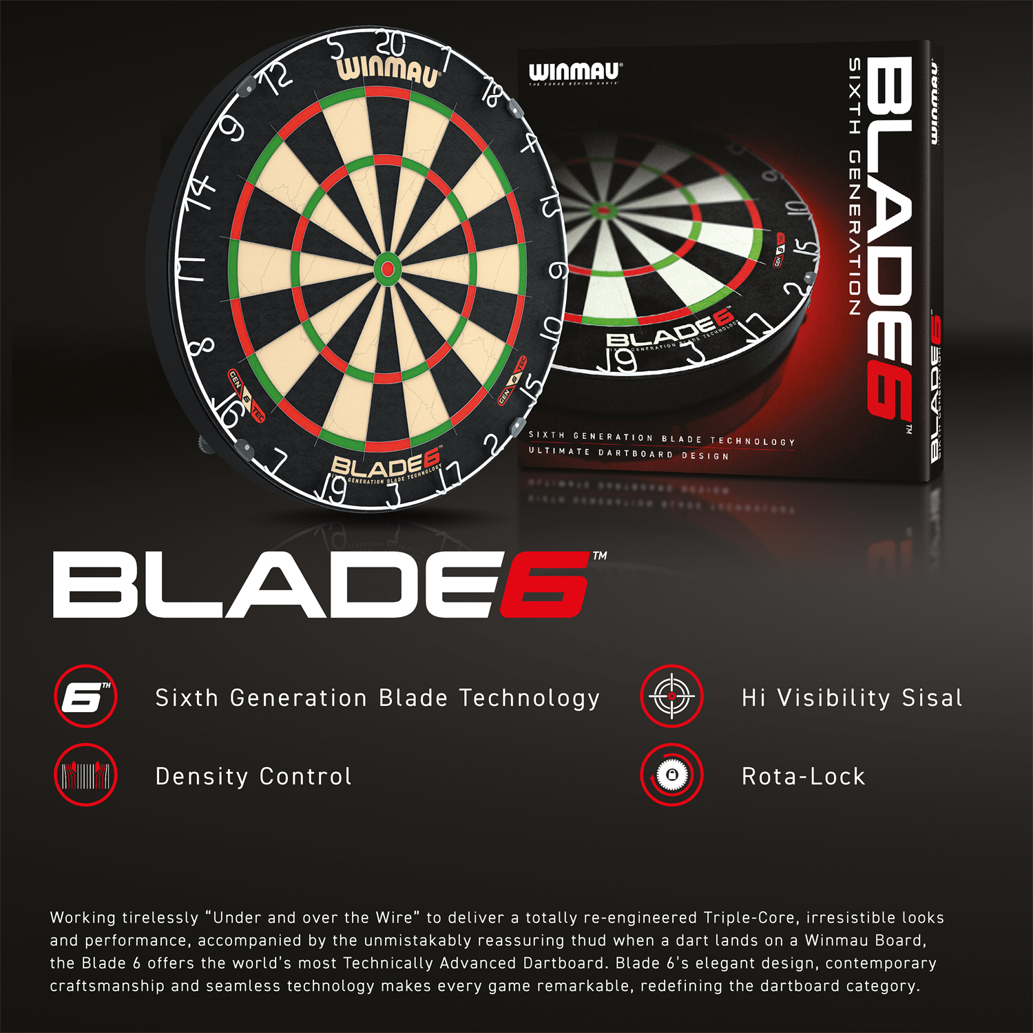 Dartboard "Blade 6 Triple Core Carbon 3032"