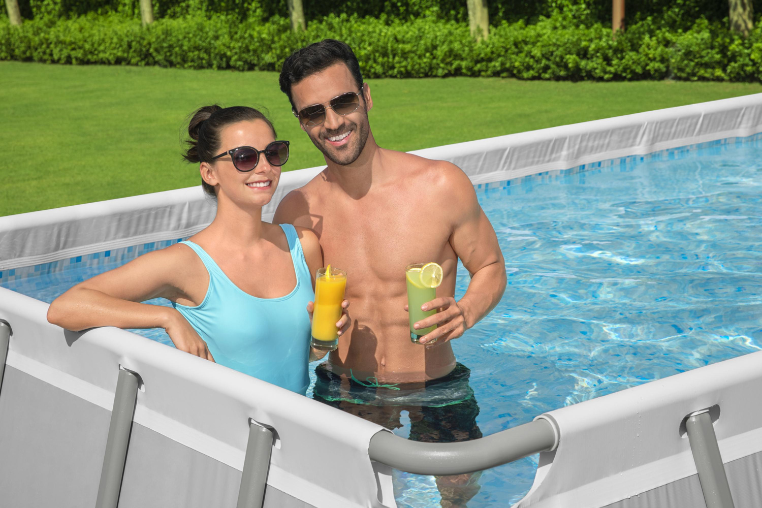 Frame Swimming Pool Set "Power Steel Eckig"
