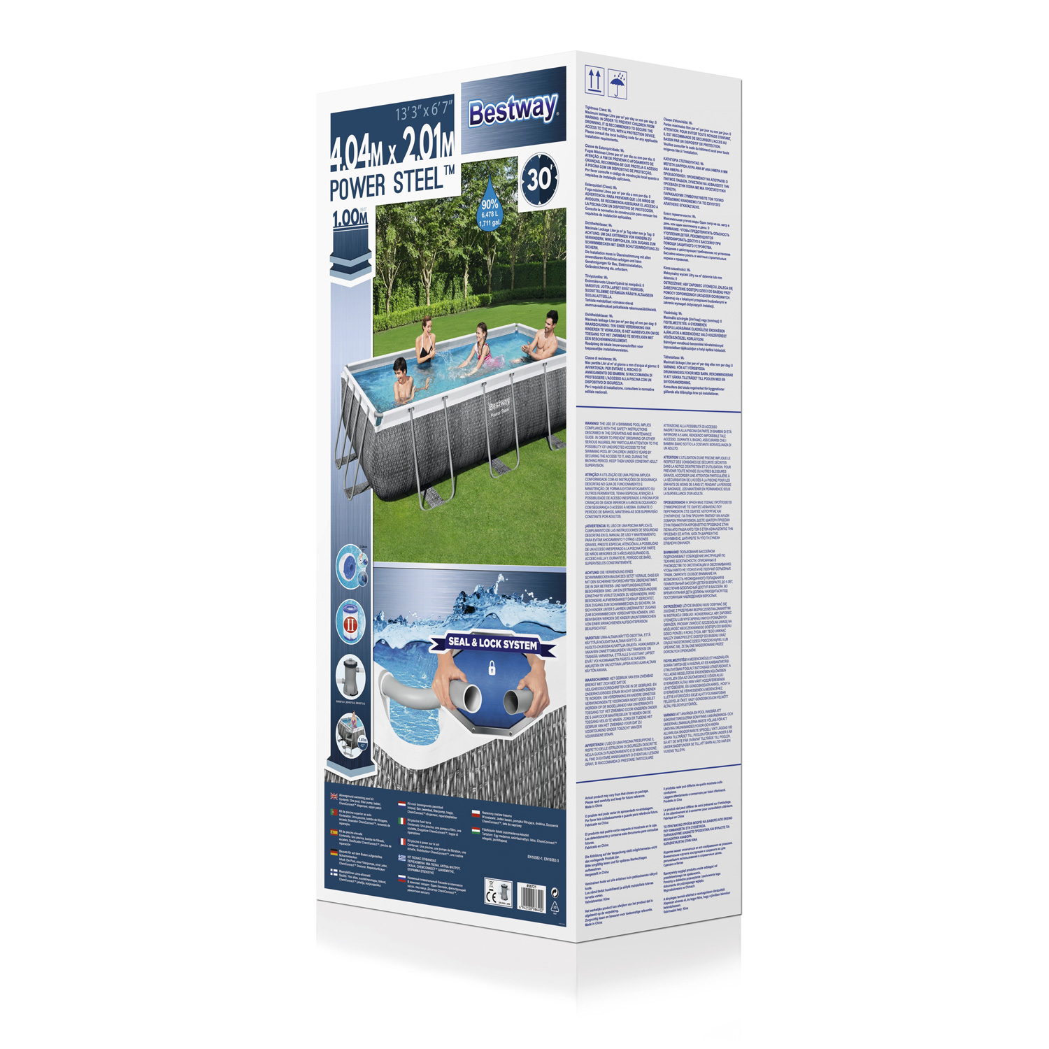 Frame Swimming Pool Set "Power Steel Eckig" Verpackung