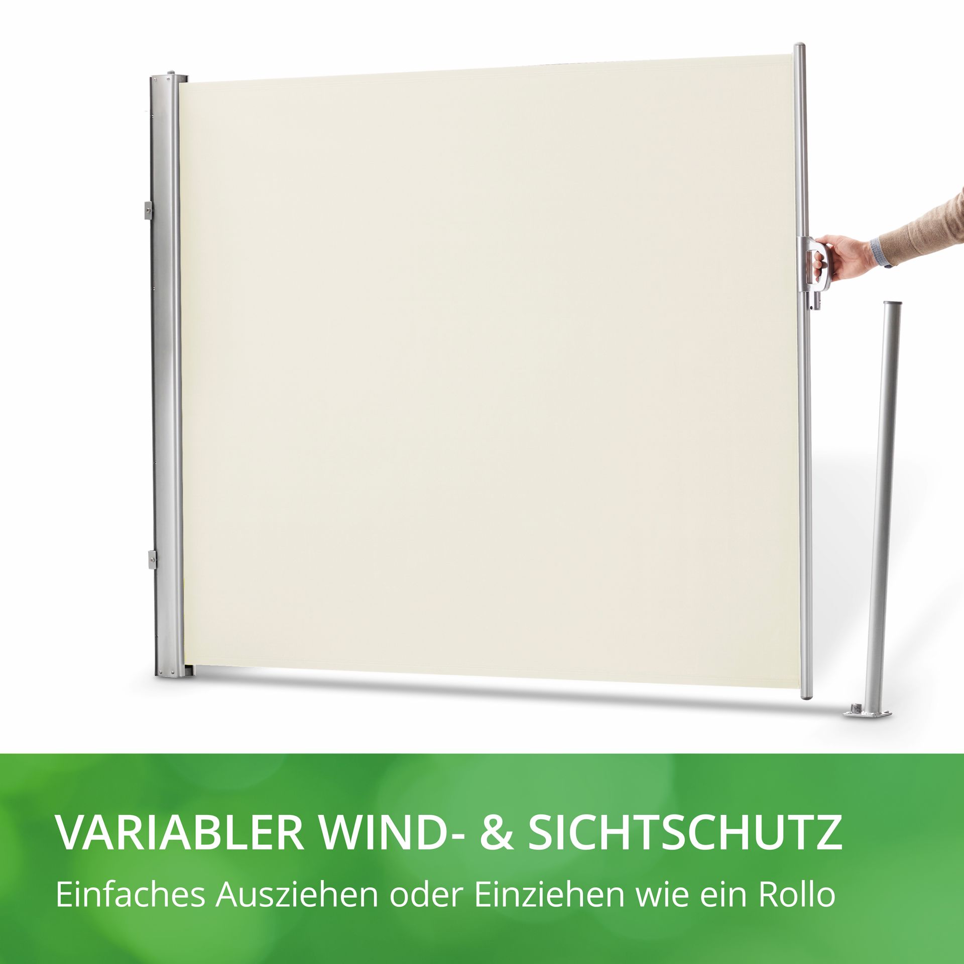 Seitenmarkise natur, variabler Wind-& Sichtschutz