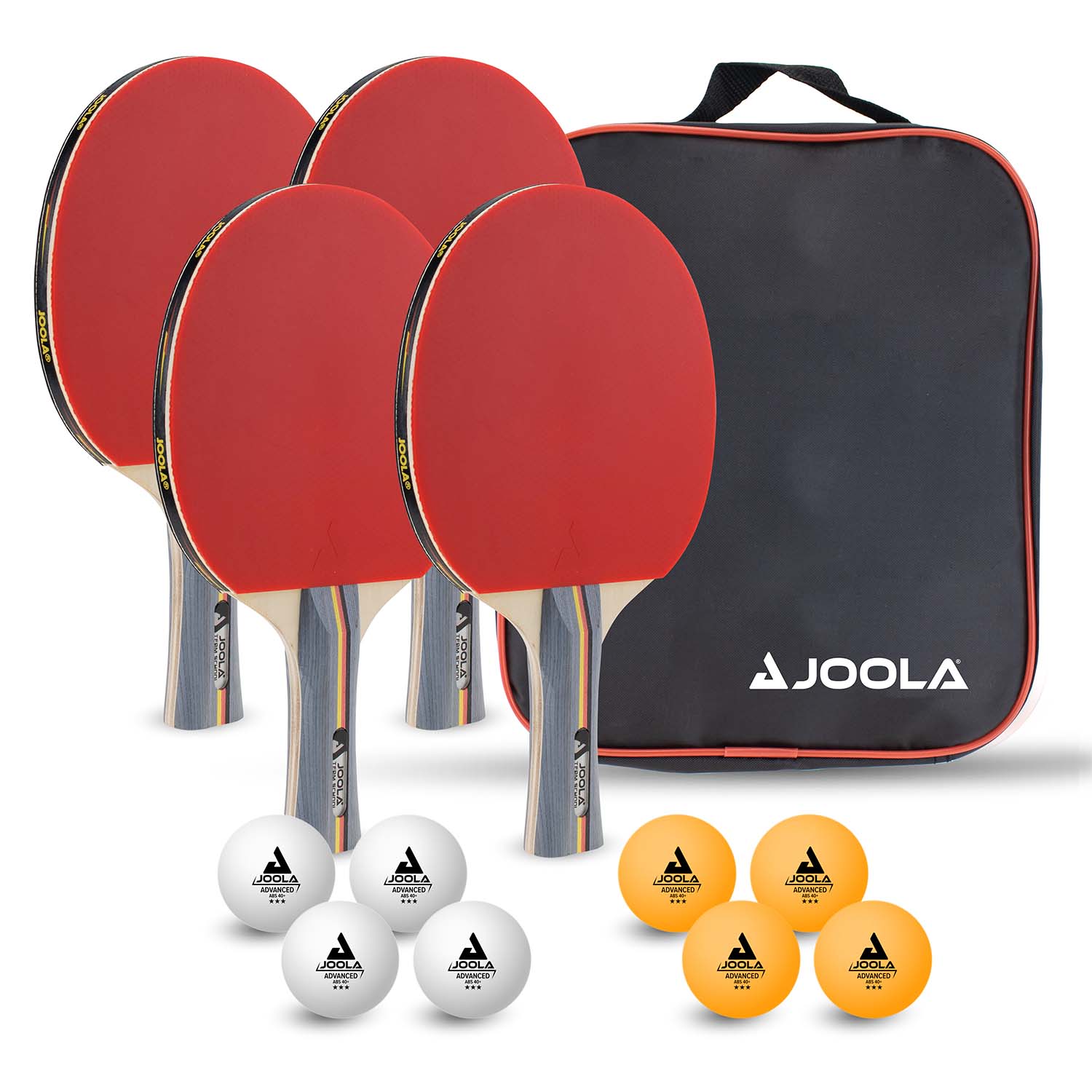 Tischtennis Schlägerset "Team School" mit 4 Schlägern und 8 Bällen
