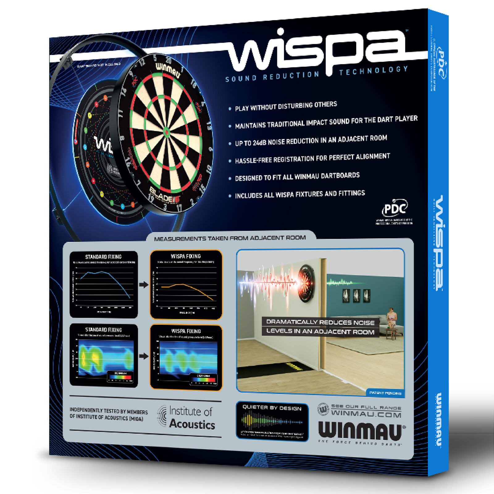 Schallschutz "Wispa" für Steeldartboards