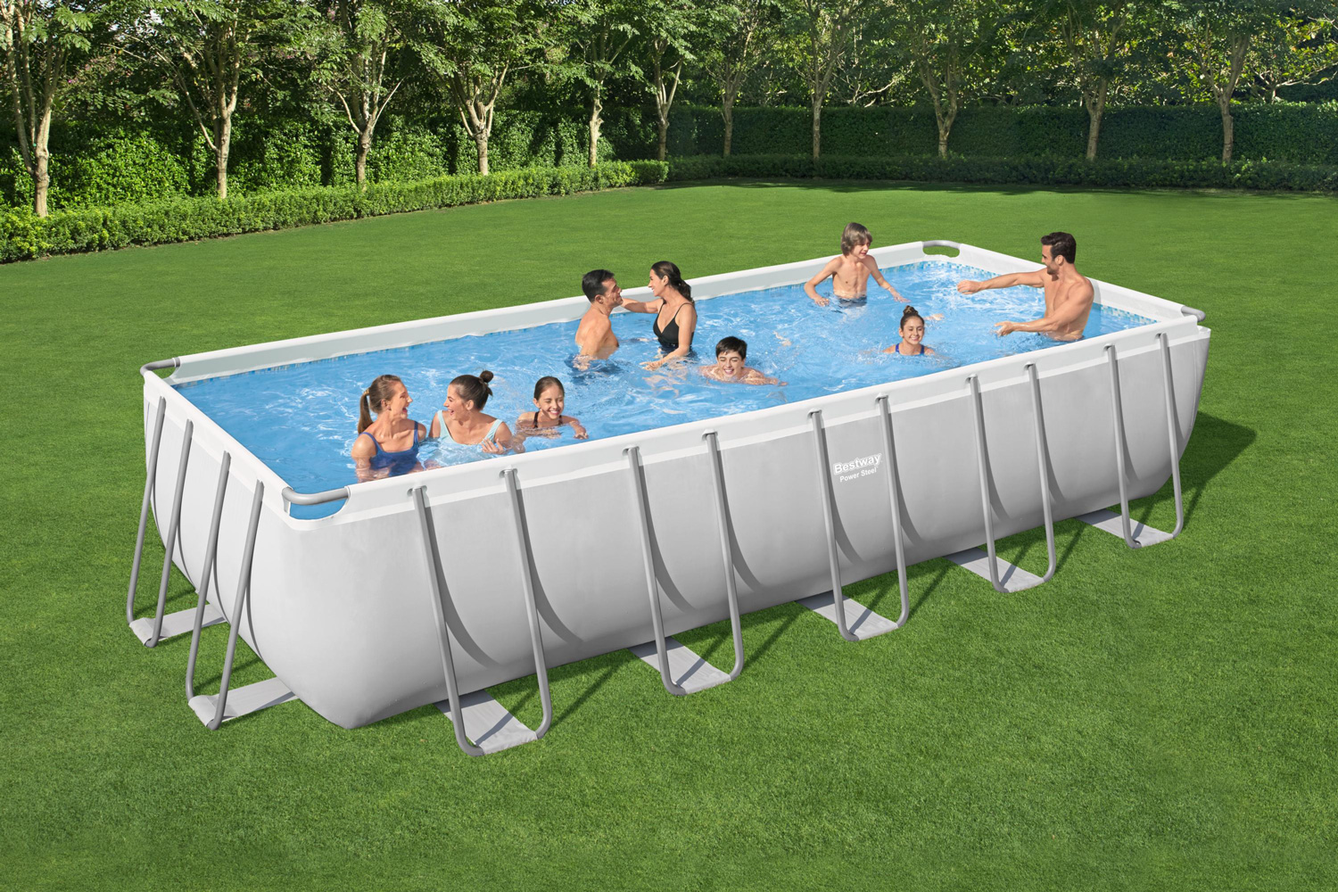 Frame Swimming Pool Set "Power Steel Eckig"