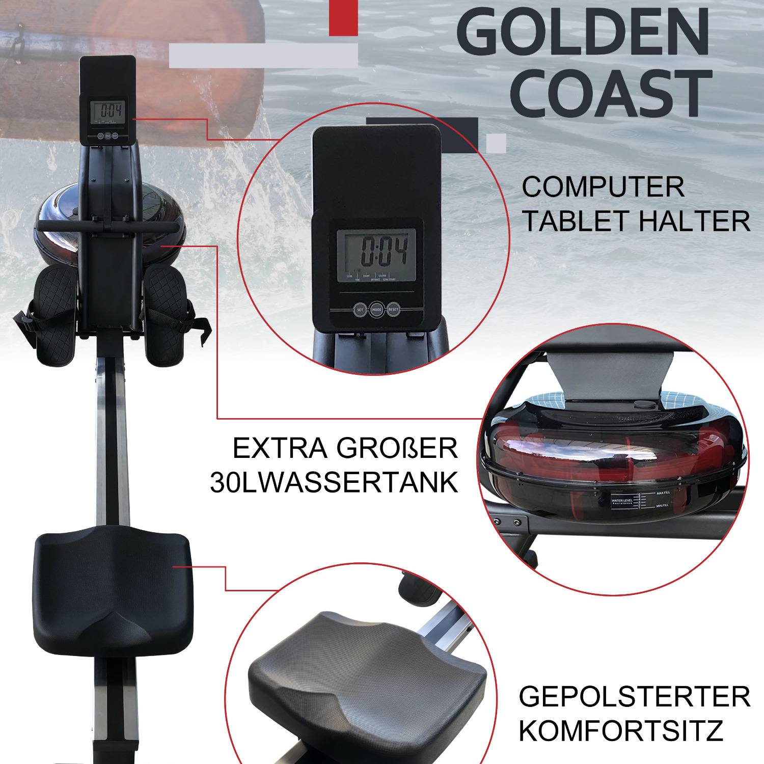 30 l Wassertank für individuell einstellbare Trainingsintensität