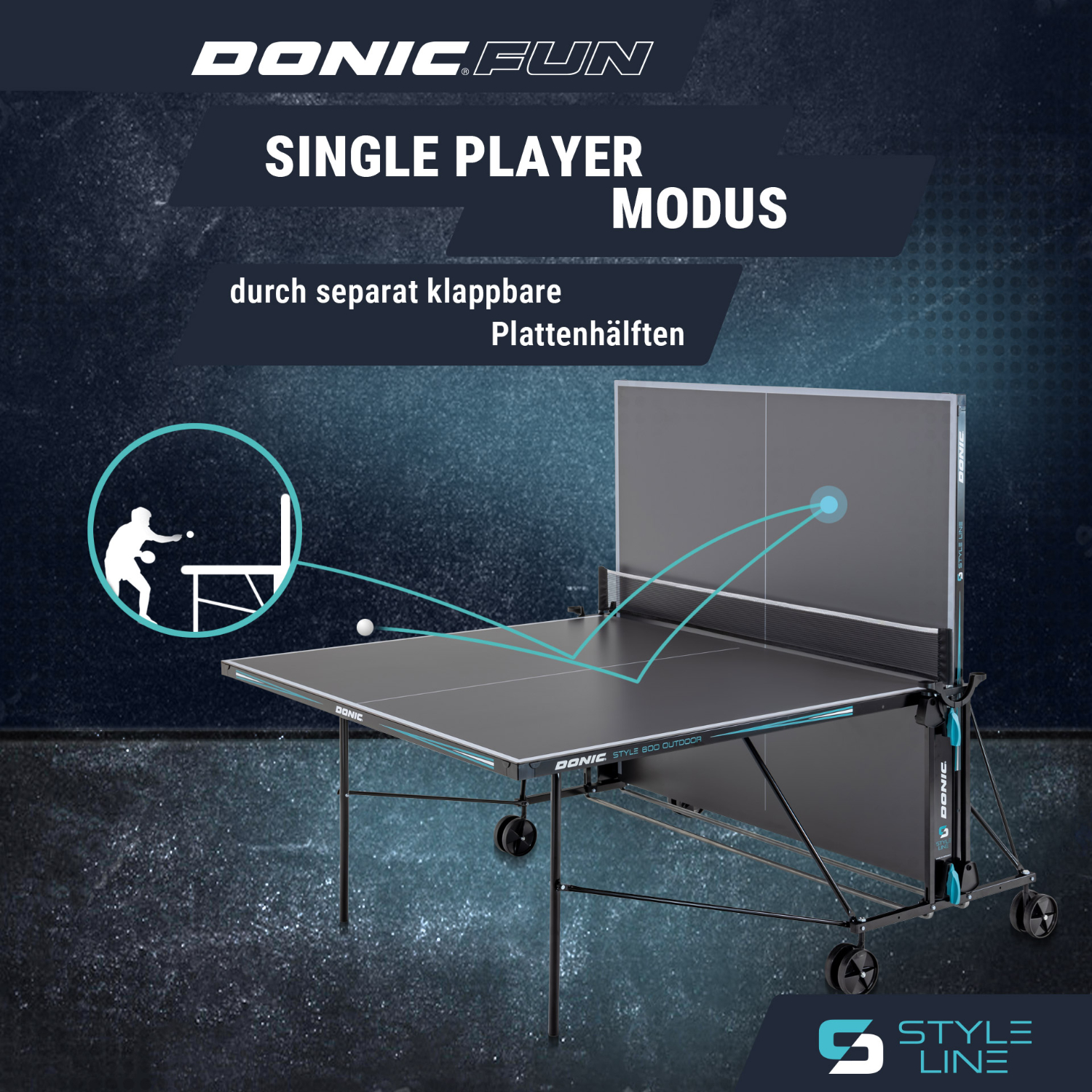 Outdoor-Tischtennisplatte "Style 600" Single Player