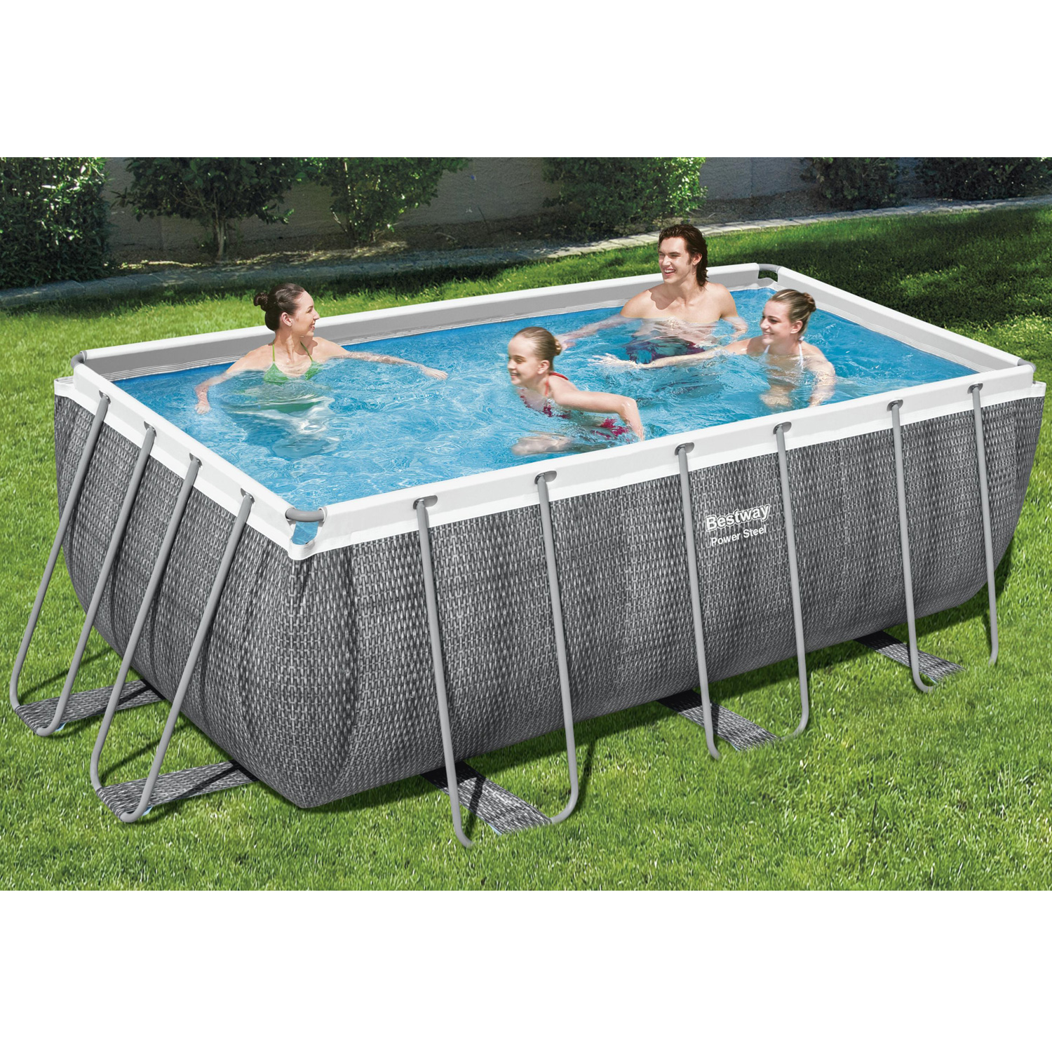Frame Swimming Pool Set "Power Steel Eckig"