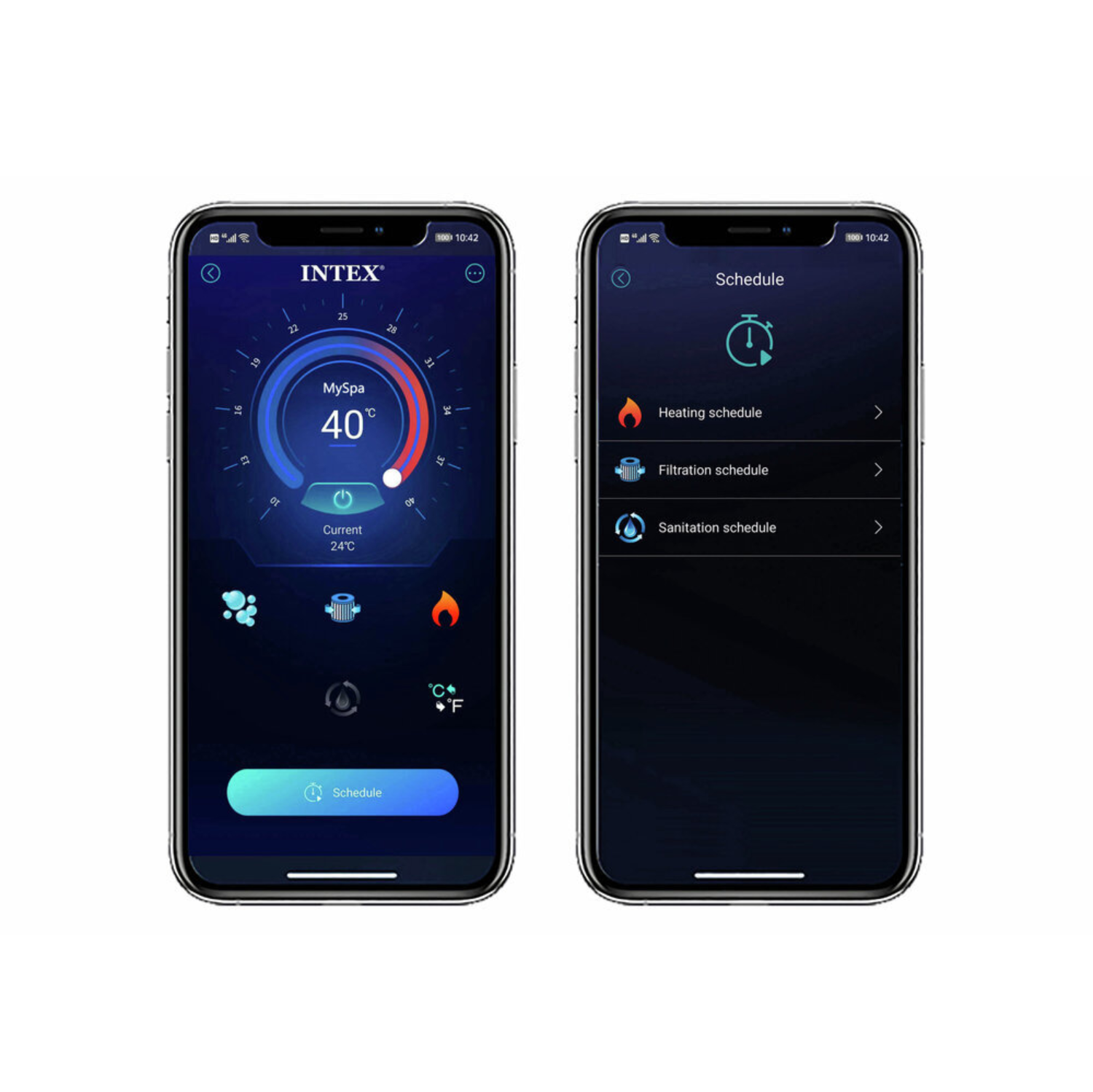 Benutzerfreundliche Steuerung über WLAN per Intex Link App möglich