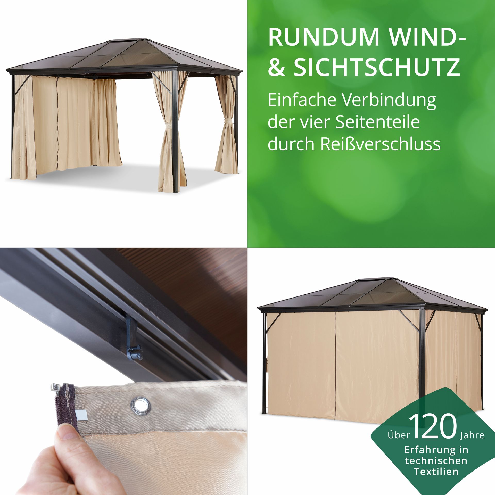 Profi-Pavillon Wind- & Sichtschutz