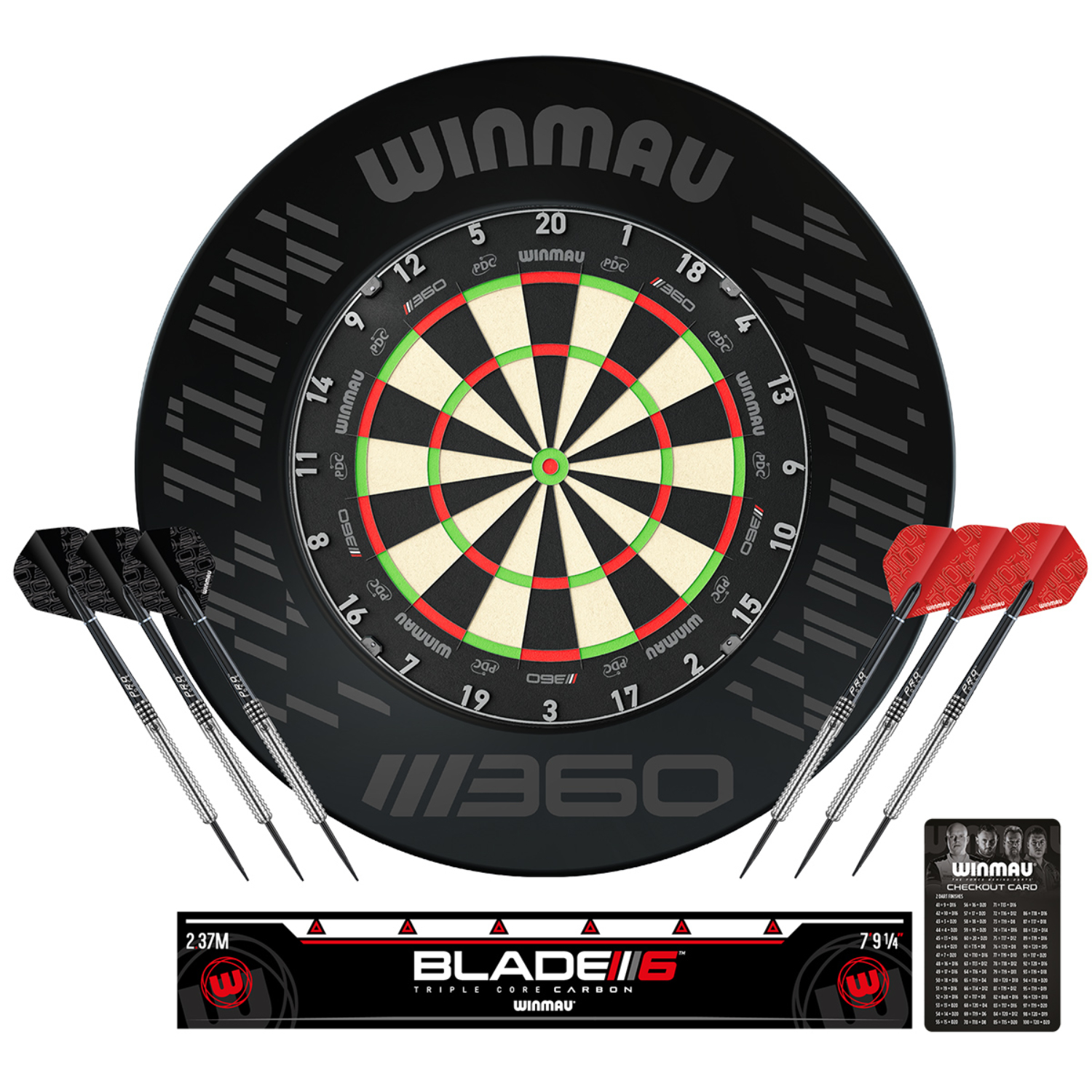 Dartboard / Dartscheibe "Blade 6 TC 360°" inkl. Zubehör-Set