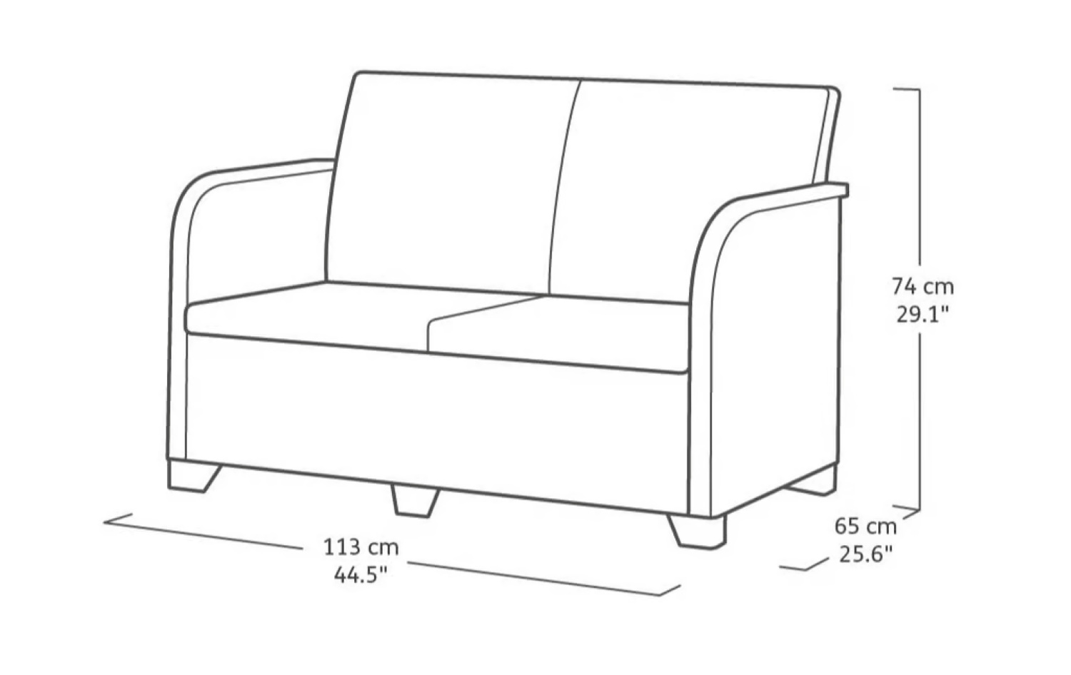 KETER "Sanremo" Loungeset  2 Sitzer Skizze