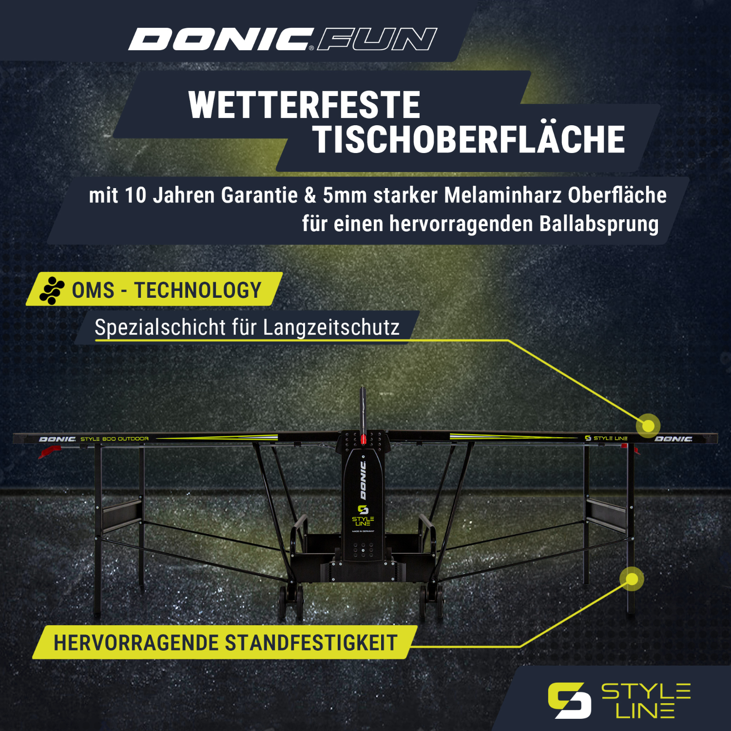 Outdoor-Tischtennisplatte "Style 800" Tischoberfläche