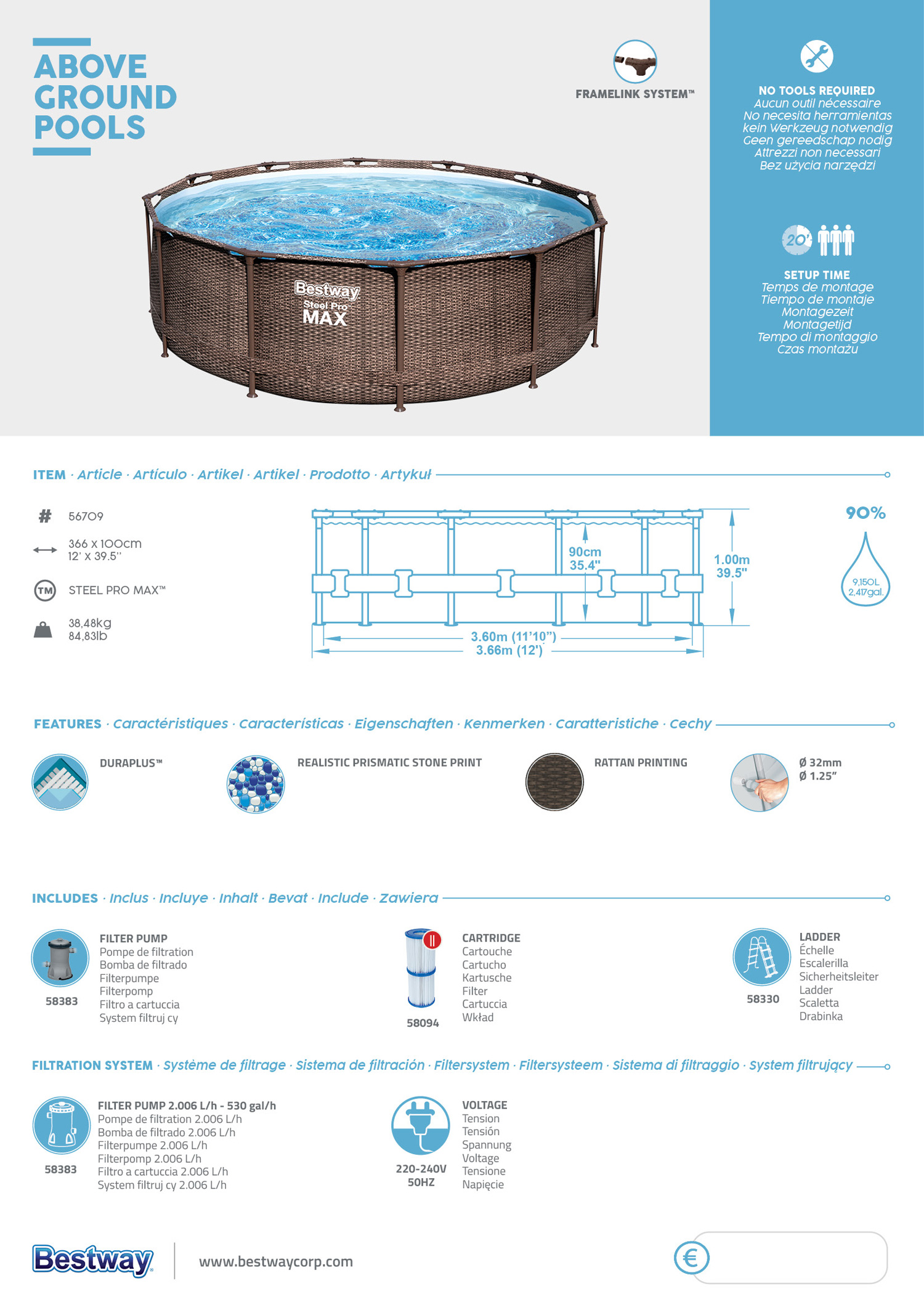 Frame Pool "Steel Pro Max" Eigenschaften