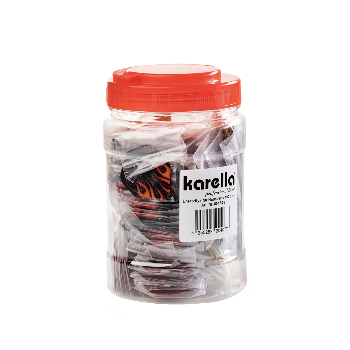 Ersatzflights Karella Deluxe 100 Set (300 Stk.) Standard-Form in stabiler PVC-Box