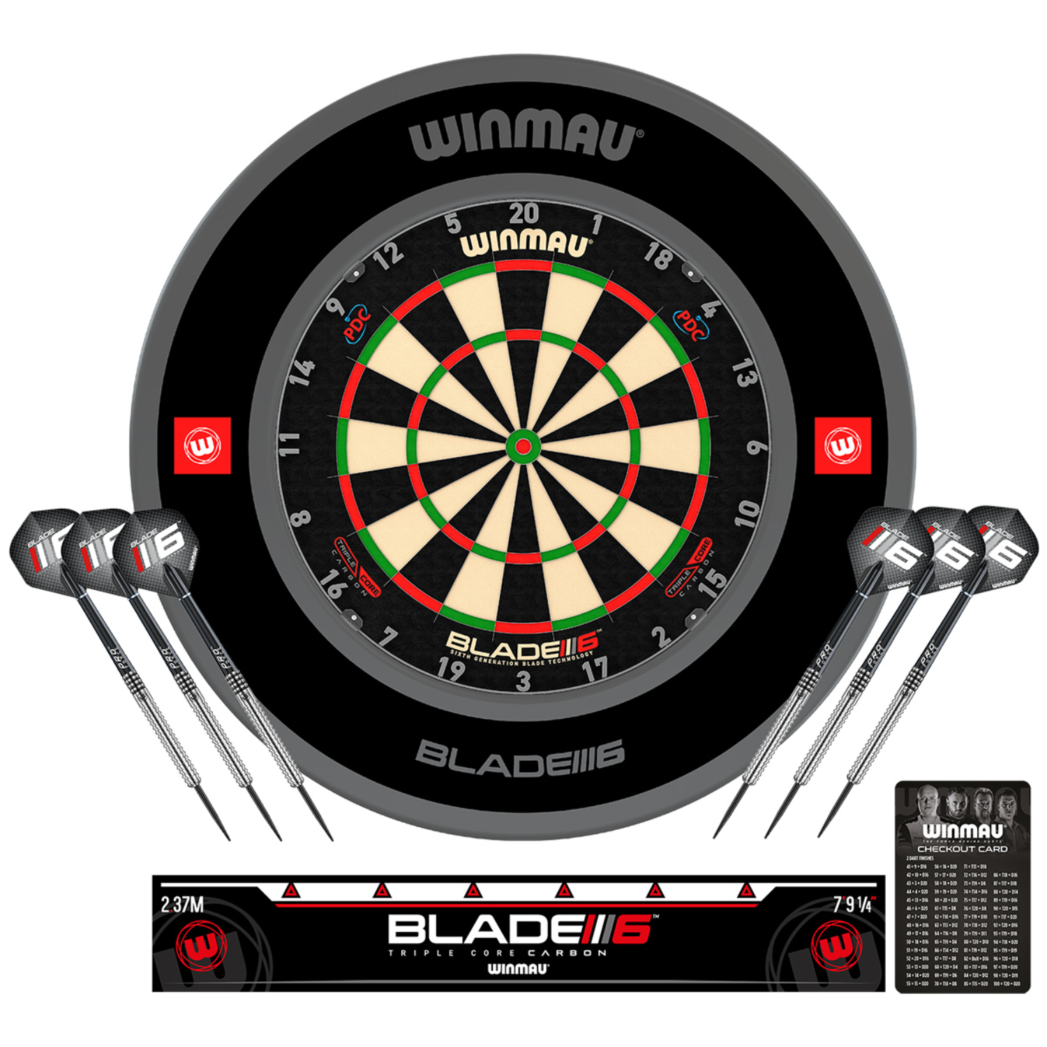 Dartboard / Dartscheibe "Blade 6 Triple Core" inkl. Zubehör-Set