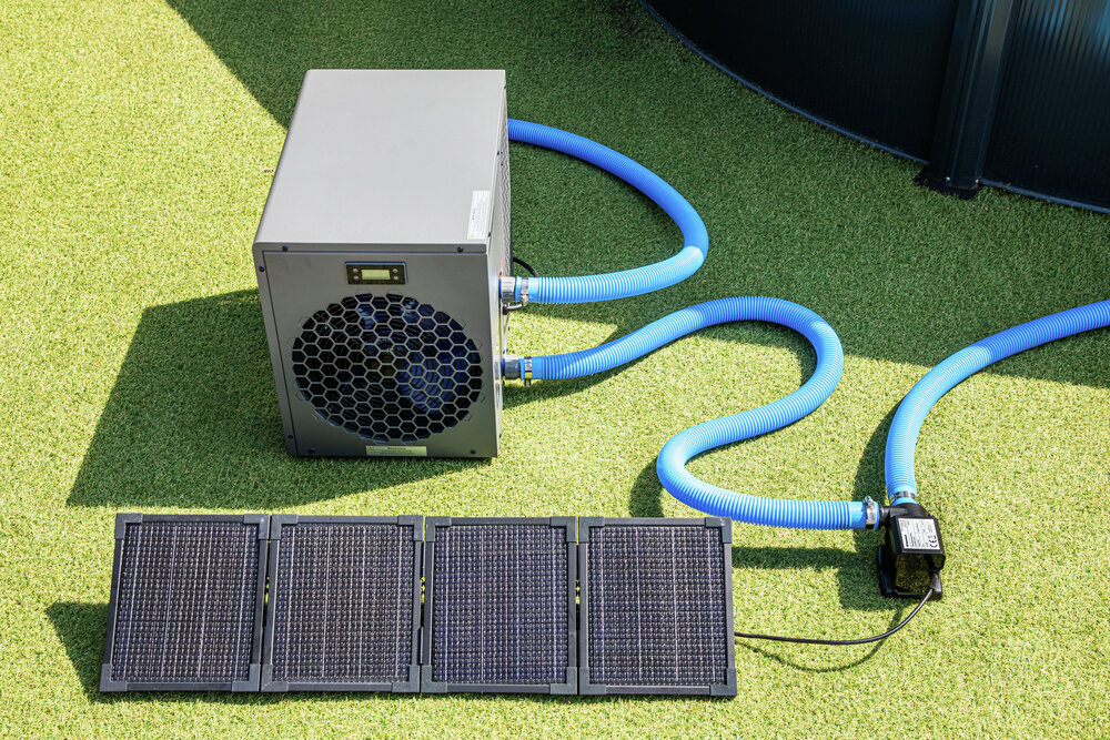 Swimming Pool Zirkulationspumpe mit "PV Panel"