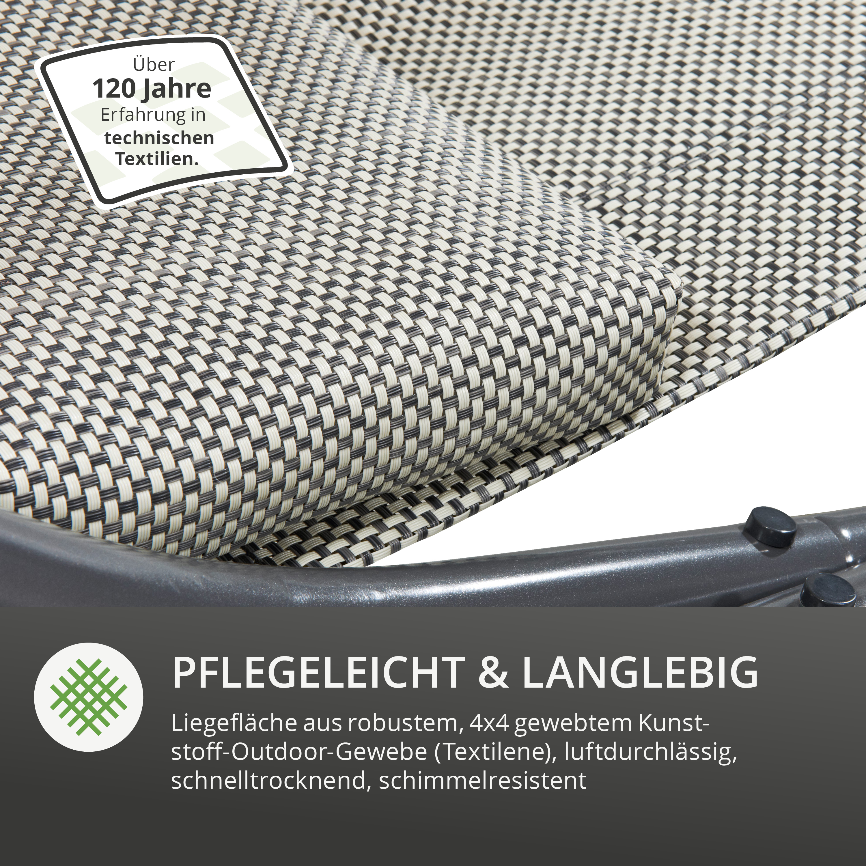 Doppel-Sonnenliege mit verstellbarem Dach, pflegeleicht & langlebig