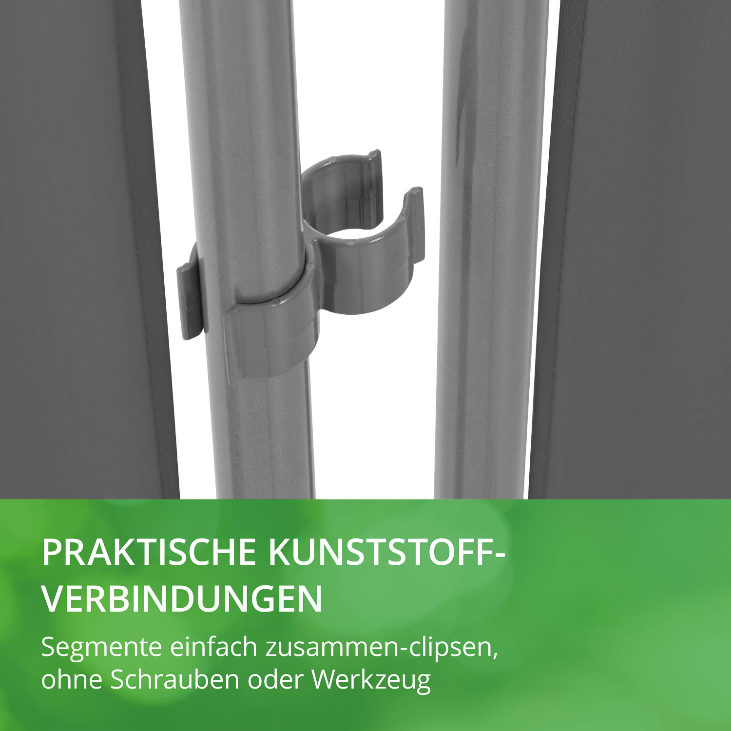 LECO Stellwand anthrazit, praktische Kunststoffverbindungen
