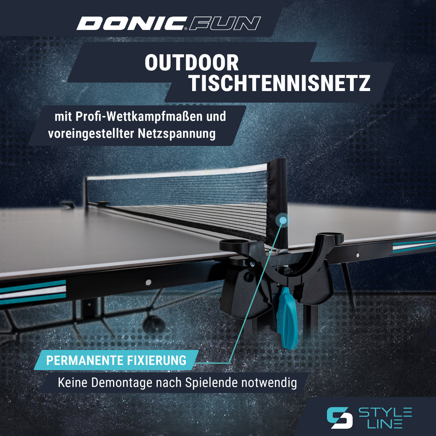 Outdoor-Tischtennisplatte "Style 600" Tischtennisnetz