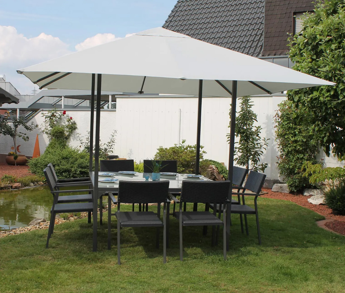 Dining Pavillon + Esstisch und Gartenzelt (3 x 3 m) (Lieferung erfolgt ohne Stühle)